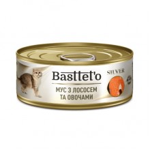 Basttet'o Silver для кошек Мусс с лососем и овощами, жб 85 г