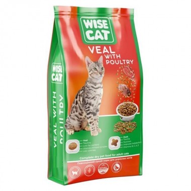  Wise Cat Veal with poultry Сухой корм для кошек Телятина с птицей, упаковка 400г
