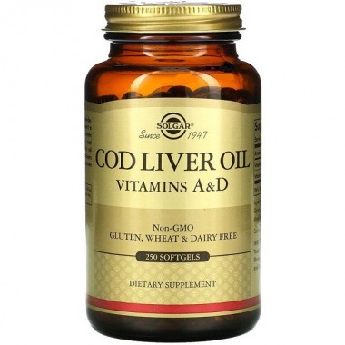 Жир из печени трески Solgar Cod Liver Oil Vitamin A & D 250 Softgels