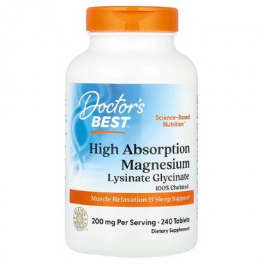 Микроэлемент Магний Doctor's Best High Absorption Magnesium 100% Chelated with Albion Minerals 240 Tabs DRB-00087