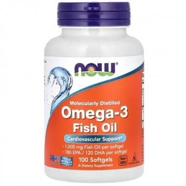 Омега 3 NOW Foods Omega-3 Molecularly Distilled Softgels 100 Softgels