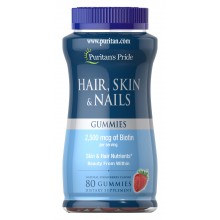 Комплекс для кожи, волос, ногтей Puritan's Pride Hair Skin & Nails Gummies 80 Gummies Strawberry