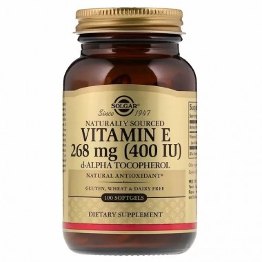 Витамин E Solgar Natural Vitamin E 400 IU Pure d-Alpha Tocopherol 100 Softgels