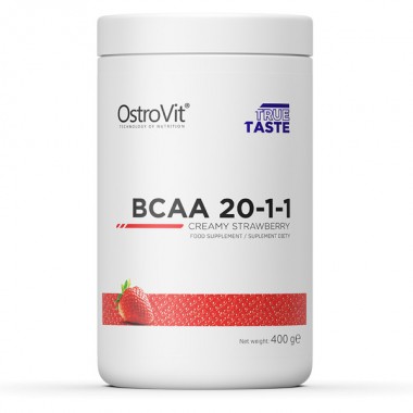 Аминокислота BCAA для спорта OstroVit BCAA 20-1-1 400 g /38 servings/ Creamy Strawberry