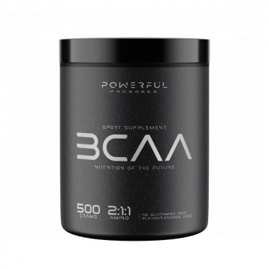 Аминокомплекс для спорта Powerful Progress BCAA 2:1:1 + Glutamine 500 g /50 servings/ Orange