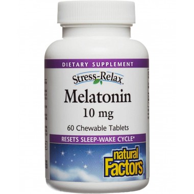 Мелатонин для сна Natural Factors Stress-Relax Melatonin 10 mg 60 Chewable Tabs