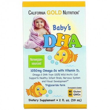 Омега 3 California Gold Nutrition Baby's DHA, Omega-3s with Vitamin D3 59 ml