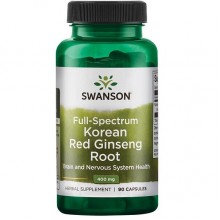 Комплекс для профилактики нервной системы Swanson Korean Red Ginseng Root 400 mg 90 Caps