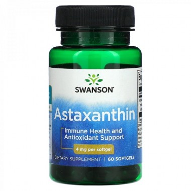 Астаксантин Swanson Astaxanthin 4 mg 60 Caps