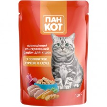 Пан Кот КУРИЦА в соусе, пауч 100г (24шт/уп).