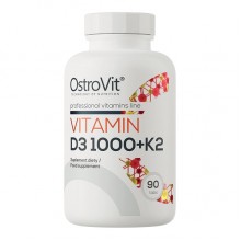 Витамин D для спорта OstroVit Vitamin D3 1000 + K2 90 Tabs