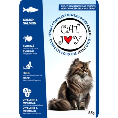 Cat Joy с лососем в соусе, 85 г, пауч, 24шт/уп, цена за шт.  Cat Joy с лососем в соусе, 85 г, пауч, 24шт/уп, цена за шт.