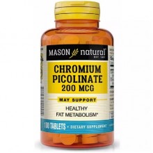 Микроэлемент Хром Mason Natural Chromium Picolinate 200 mcg 100 Tabs Микроэлемент Хром Mason Natural Chromium Picolinate 200 mcg 100 Tabs