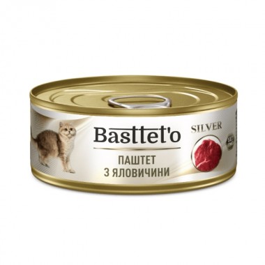Basttet'o Silver для кошек Паштет из говядины, жб 85 г  Basttet'o Silver для кошек Паштет из говядины, жб 85 г