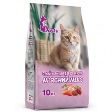 Dasty сухой корм для кошек мясной микс 10 кг