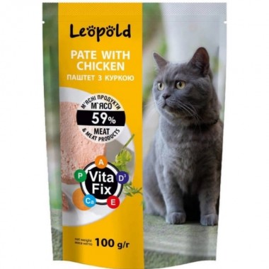  Леопольд Паштет с курицей для кошек, пауч 100 г (24 шт/уп)