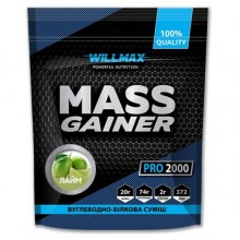 Гейнер Willmax Mass Gainer 2000 g /20 servings/ Lime