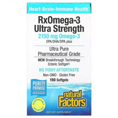 Омега 3 Natural Factors RxOmega-3 Ultra Strength 2150 mg 150 Softgels