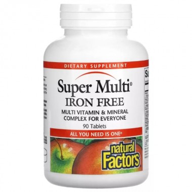 Витаминно-минеральный комплекс Natural Factors Super Multi Iron Free 90 Tabs