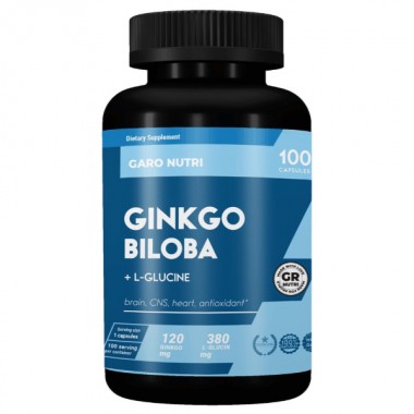 Гинкго Билоба GARO Nutrition Ginkgo Biloba + L-Glucine 120 mg 100 Caps