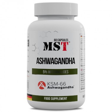 Ашфаганда для спорта MST Nutrition Ashwagandha KSM-66 60 Caps