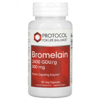 Бромелайн Protocol for Life Balance Bromelain, 2400 GDU/g 500 mg 90 Veg Caps Бромелайн Protocol for Life Balance Bromelain, 2400 GDU/g 500 mg 90 Veg Caps