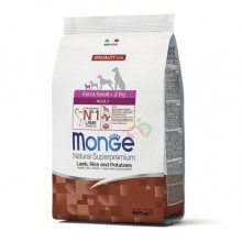 Сухой корм для собак Monge Dog Extrasmall Adult ягненок, рис и картофель 0,8 Кг