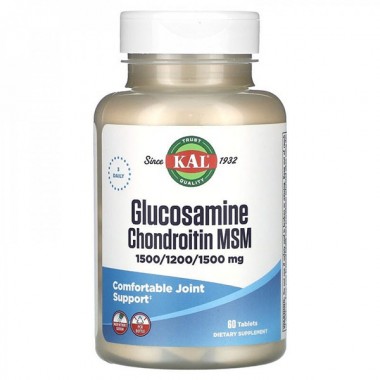 Препарат для суставов и связок KAL Glucosamine Chondroitin MSM 60 Tabs