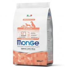 Сухой корм для собак Monge Dog All breeds Puppy & Junior лосось с рисом 0,8 Кг