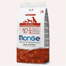 Сухой корм для собак Monge Dog All breeds Adult ягненок, рис и картофель 2,5 Кг