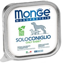 Влажный корм для собак Monge Dog Wet SOLO 100% кролик 0,15 Кг Влажный корм для собак Monge Dog Wet SOLO 100% кролик 0,15 Кг