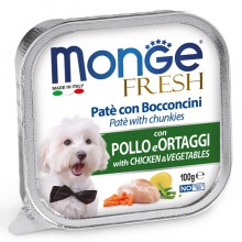 Влажный корм для собак Monge Dog Wet FRESH курица с овощами 0,1 Кг