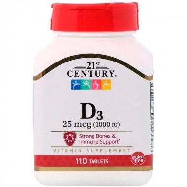 Витамин D 21st Century Vitamin D3 1000 IU 25 mcg 110 Tabs