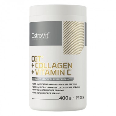 Креатин моногидрат OstroVit CGT + Collagen + Vitamin C 400 g /20 servings/ Peach