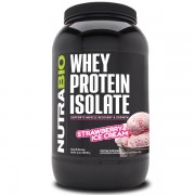 Протеин NutraBio Whey Protein Isolate 907 g /30 servings/ Strawberry Ice Cream