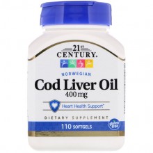 Жир из печени трески 21st Century Norwegian Cod Liver Oil 110 Softgels