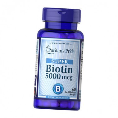 Биотин Puritan's Pride Biotin 5000 mcg 60 Softgels
