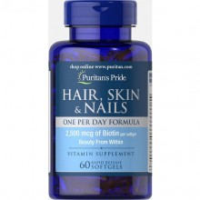 Комплекс для кожи, волос, ногтей Puritan's Pride Hair, Skin & Nails One Per Day Formula 60 Softgels Комплекс для кожи, волос, ногтей Puritan's Pride Hair, Skin & Nails One Per Day Formula 60 Softgels