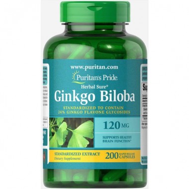 Гинкго Билоба Puritan's Pride Ginkgo Biloba Standardized Extract 120 mg 200 Caps