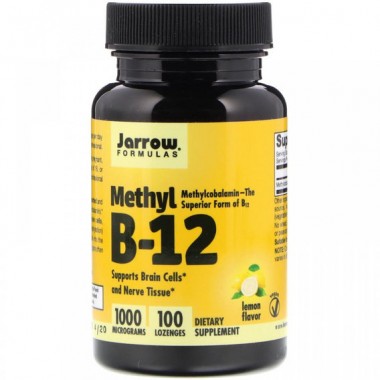 Витамин Б12 Jarrow Formulas Methyl B-12 1000 mcg 100 Lozenges Lemon Flavor