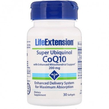 Коэнзим Life Extension Super Ubiquinol CoQ10 200 mg 30 Softgels
