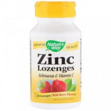 Микроэлемент Цинк Nature's Way Zinc Lozenges 60 Lozenges Wild berry flavor