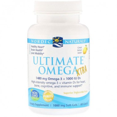 Омега 3 Nordic Naturals Ultimate Omega Xtra 1000 mg 60 Soft Gels Lemon