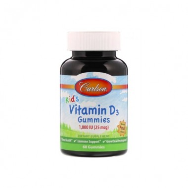 Витамин D Carlson Labs Kid's Vitamin D3 Gummies 1000 IU 60 Gummies Natural Fruit Flavors