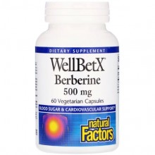 Барбарис Natural Factors WellBetX Berberine 500 mg 60 Veg Caps NFS-03544 Барбарис Natural Factors WellBetX Berberine 500 mg 60 Veg Caps NFS-03544