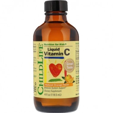 Витамин C ChildLife Essentials, Liquid Vitamin C, 4 fl oz 118,5 ml Natural Orange Flavor CDL10200