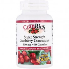 Клюква Natural Factors Cran Rich Super Strength Cranberry Concentrate 500 mg 90 Caps NFS04512