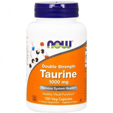 Таурин NOW Foods Taurine, Double Strength 1000 mg 100 Veg Caps NF0142