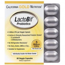Пробиотик California Gold Nutrition LactoBif Probiotics, 5 Billion CFU 60 Veg Caps CGN00963 Пробиотик California Gold Nutrition LactoBif Probiotics, 5 Billion CFU 60 Veg Caps CGN00963