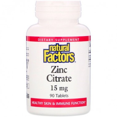 Микроэлемент Цинк Natural Factors Zinc Citrate 15 mg 90 Tabs NFS-01678